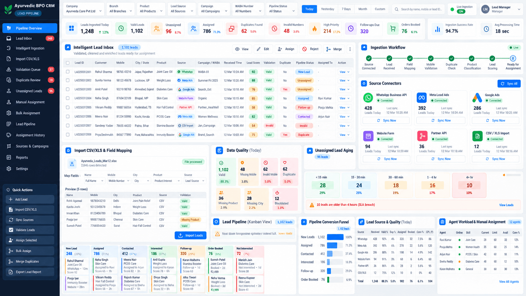 Lead Pipeline & Intelligent Ingestion design preview