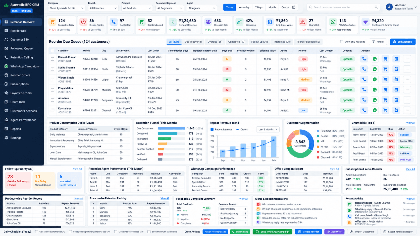 Reorders & Customer Retention Engine design preview